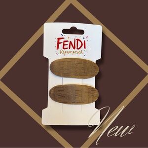 SALE ‼️ FENDI upcycled bag to hair clips set barrettes